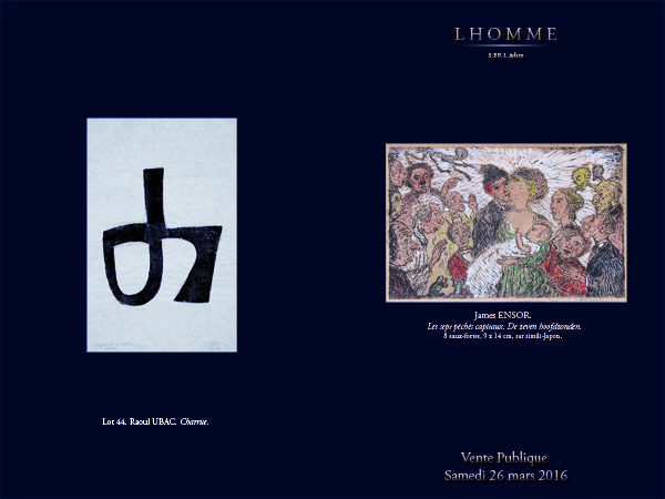 Couverture du catalogue du 26/03/2016 de la Maison Lhomme