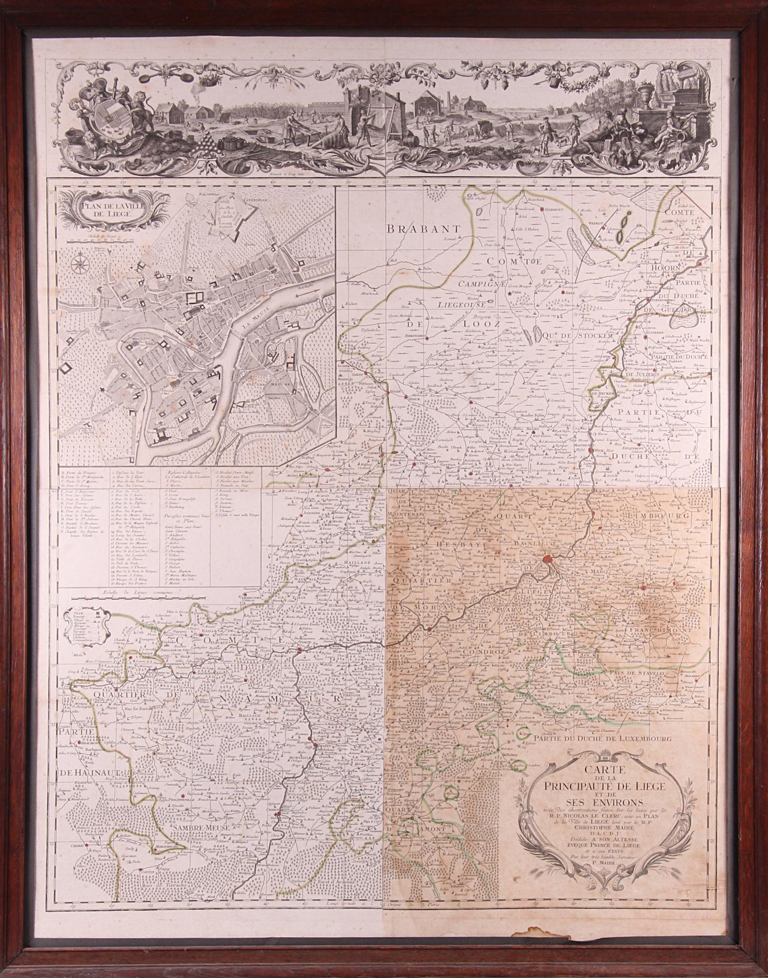 Carte de la principauté de Liege et de ses environs. 1720.