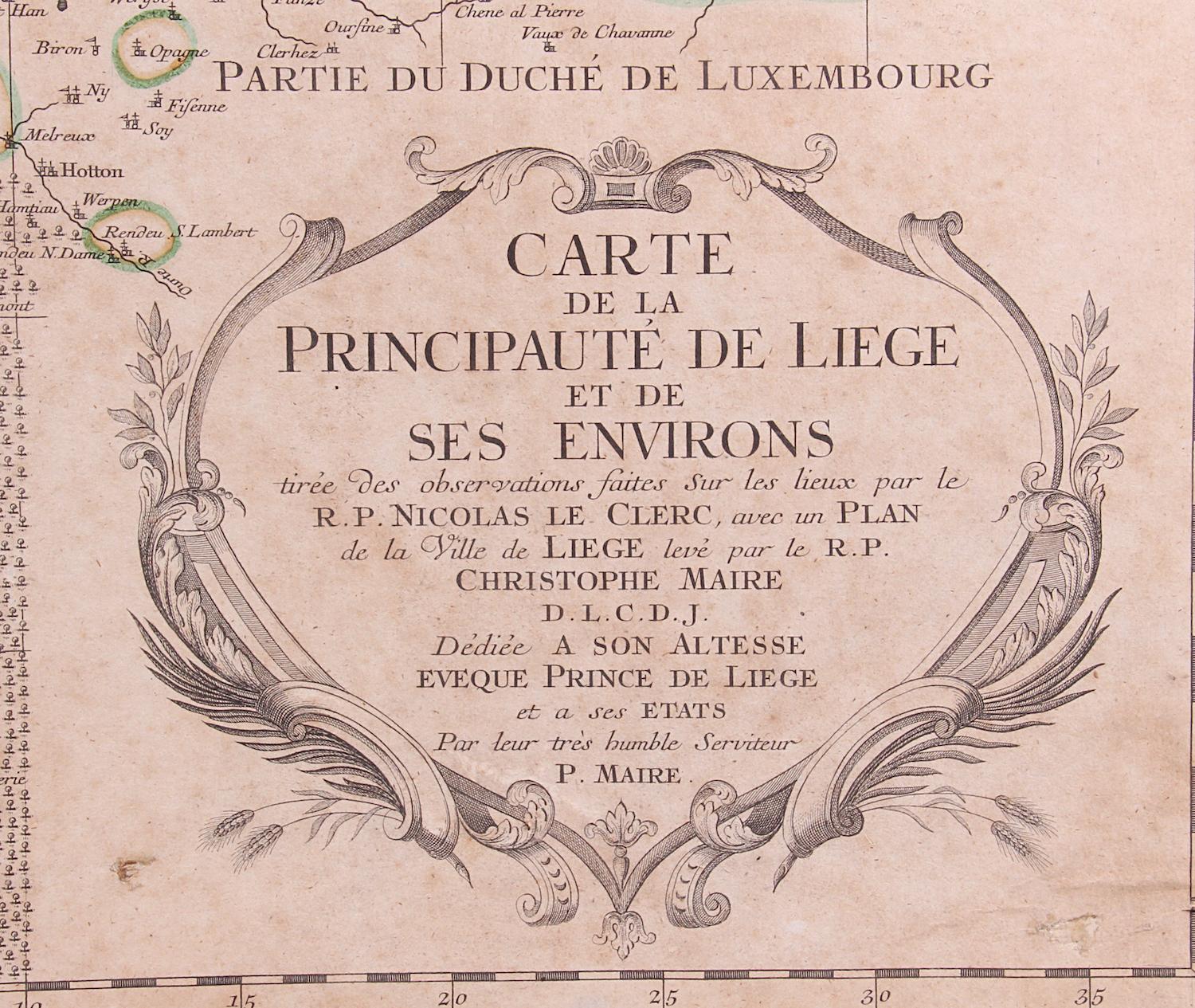 Carte de la principauté de Liege et de ses environs. 1720.