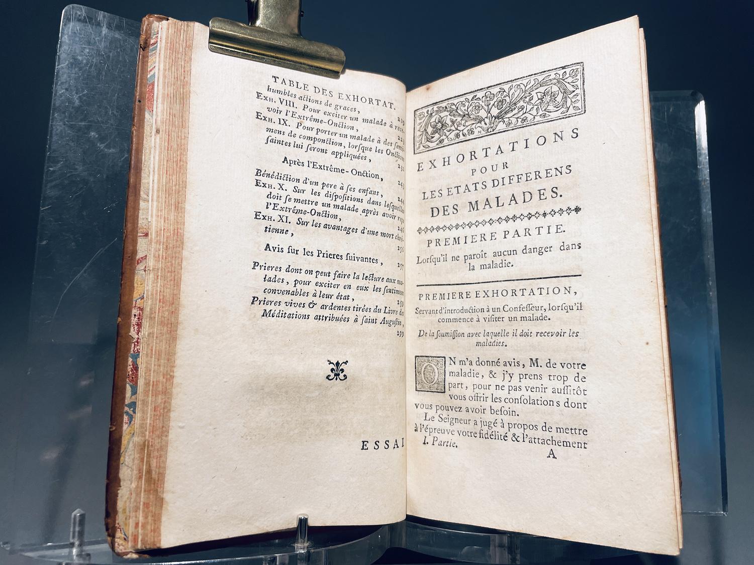 Essai d’exhortations pour les états différens des malades, dont les confesseurs 